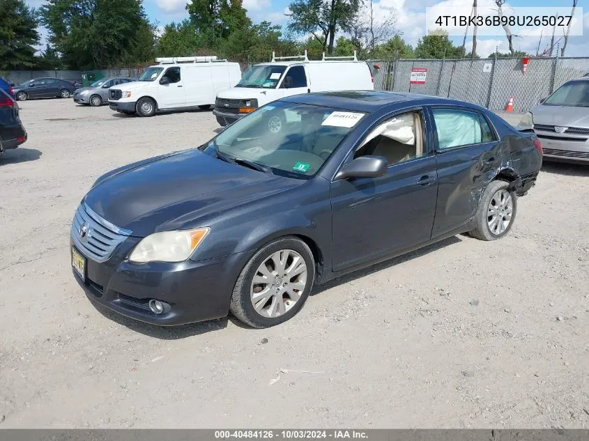 2008 Toyota Avalon Xls VIN: 4T1BK36B98U265027 Lot: 40484126