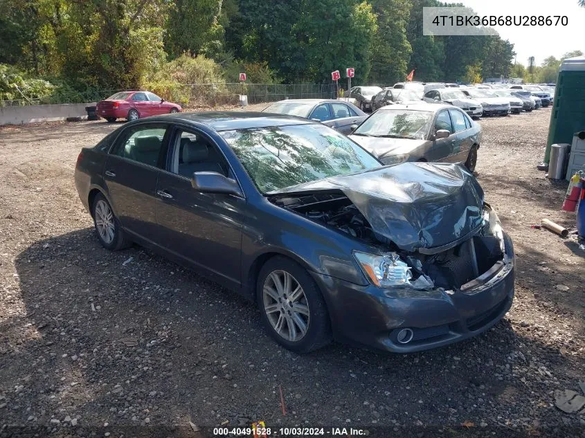 2008 Toyota Avalon Limited VIN: 4T1BK36B68U288670 Lot: 40491528