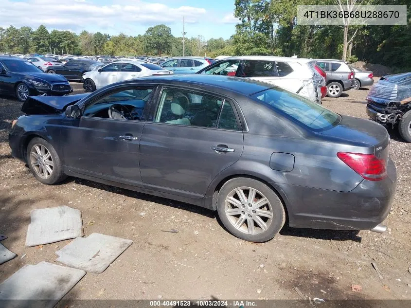 2008 Toyota Avalon Limited VIN: 4T1BK36B68U288670 Lot: 40491528