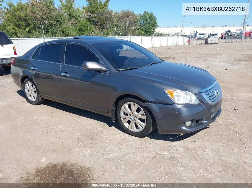 2008 Toyota Avalon Xls VIN: 4T1BK36BX8U262718 Lot: 40546506