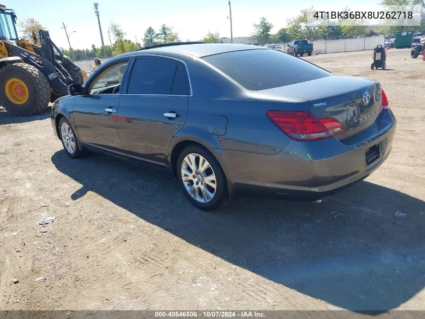 2008 Toyota Avalon Xls VIN: 4T1BK36BX8U262718 Lot: 40546506