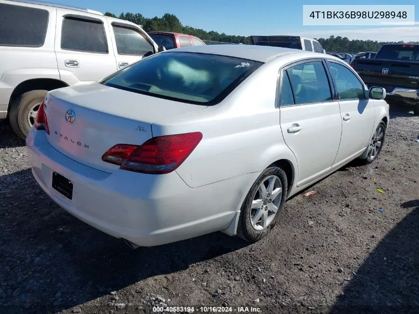 2008 Toyota Avalon Xl VIN: 4T1BK36B98U298948 Lot: 40583194