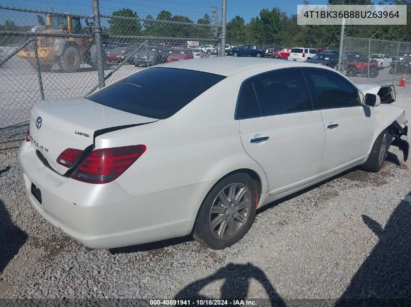 2008 Toyota Avalon Limited VIN: 4T1BK36B88U263964 Lot: 40591941