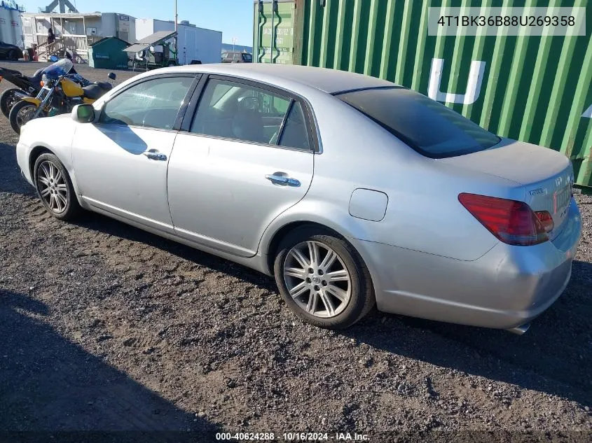 2008 Toyota Avalon Limited VIN: 4T1BK36B88U269358 Lot: 40624288