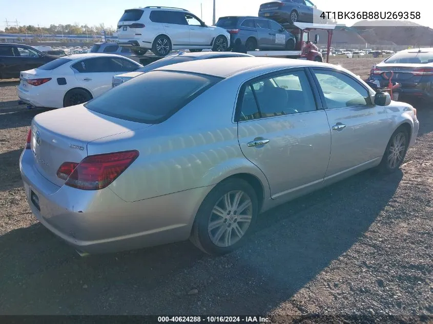 2008 Toyota Avalon Limited VIN: 4T1BK36B88U269358 Lot: 40624288