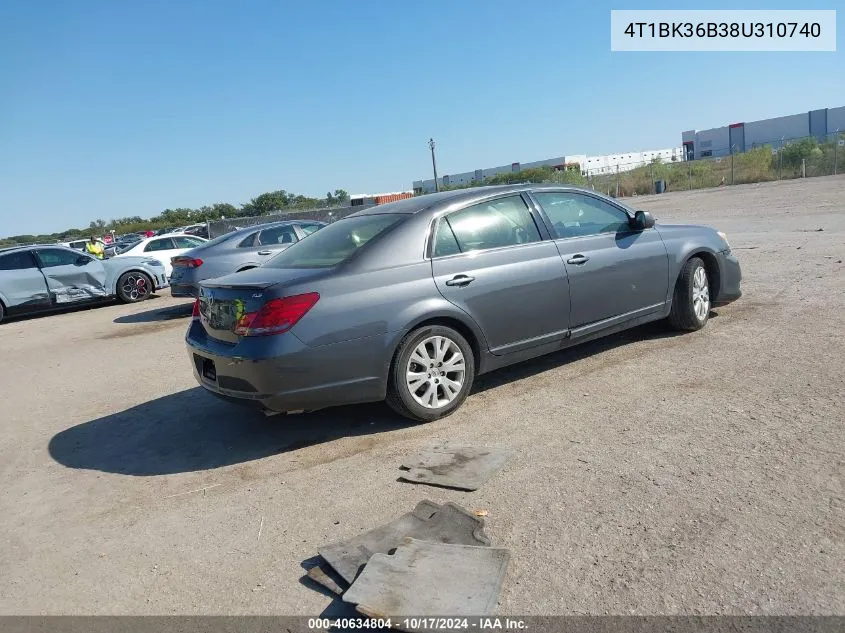 2008 Toyota Avalon Xls VIN: 4T1BK36B38U310740 Lot: 40634804