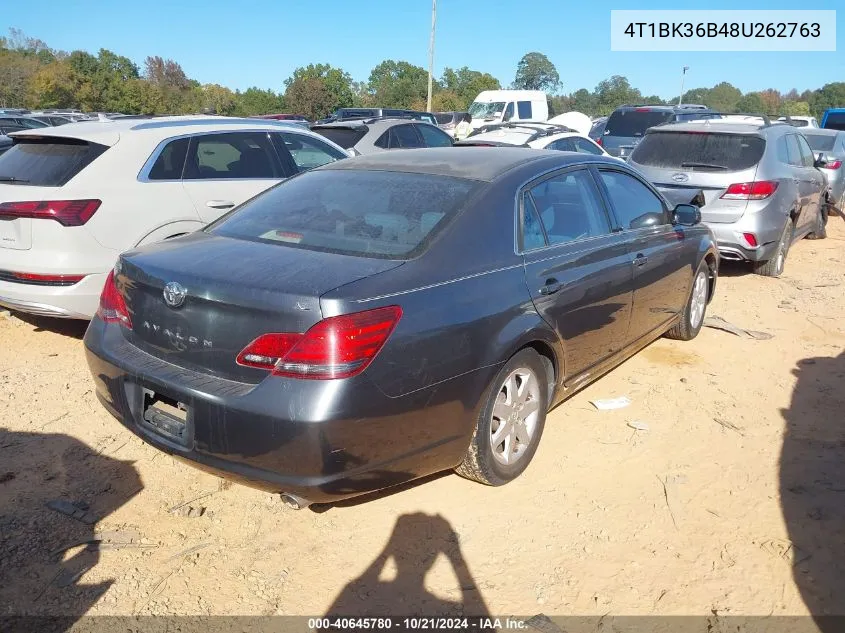 2008 Toyota Avalon Xl/Xls/Touring/Limited VIN: 4T1BK36B48U262763 Lot: 40645780