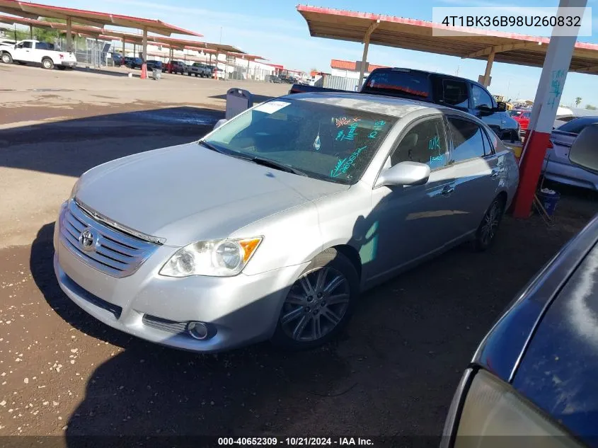 2008 Toyota Avalon Limited VIN: 4T1BK36B98U260832 Lot: 40652309