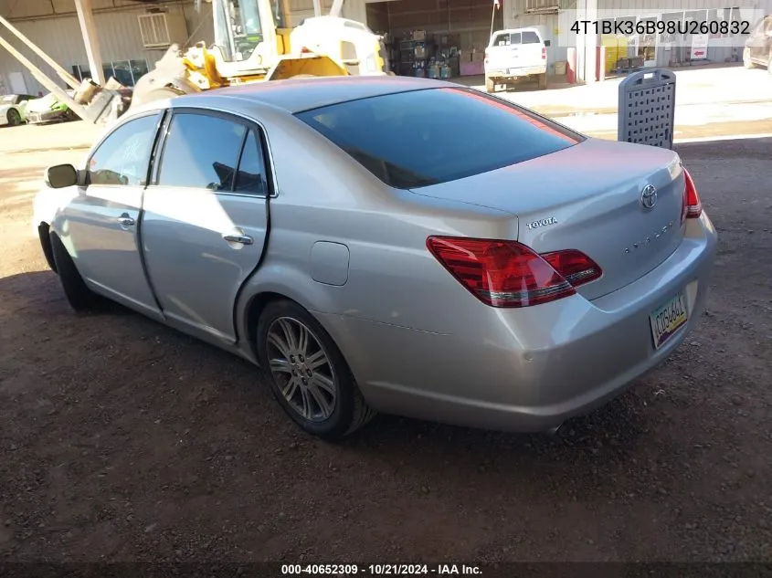 2008 Toyota Avalon Limited VIN: 4T1BK36B98U260832 Lot: 40652309