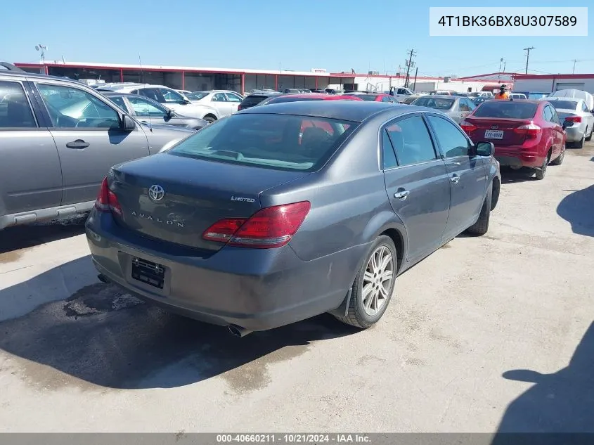 4T1BK36BX8U307589 2008 Toyota Avalon Limited