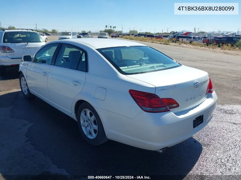 2008 Toyota Avalon Xl VIN: 4T1BK36BX8U280099 Lot: 40660647