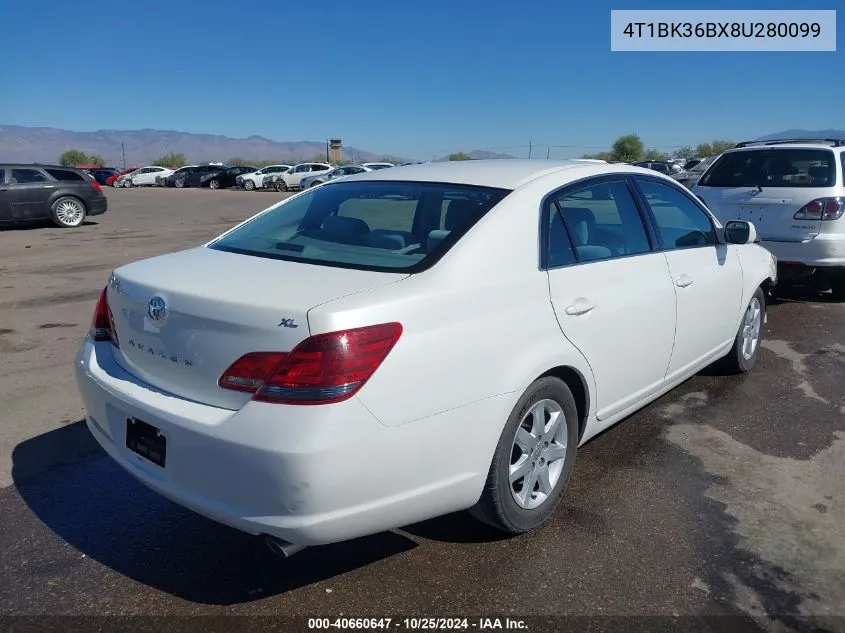 2008 Toyota Avalon Xl VIN: 4T1BK36BX8U280099 Lot: 40660647