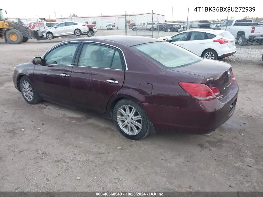 2008 Toyota Avalon Limited VIN: 4T1BK36BX8U272939 Lot: 40668540