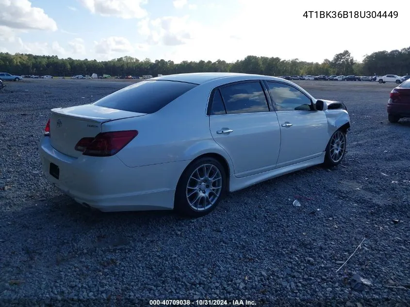 2008 Toyota Avalon Limited VIN: 4T1BK36B18U304449 Lot: 40709038