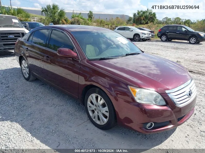 2008 Toyota Avalon Xls VIN: 4T1BK36B78U259694 Lot: 40721573