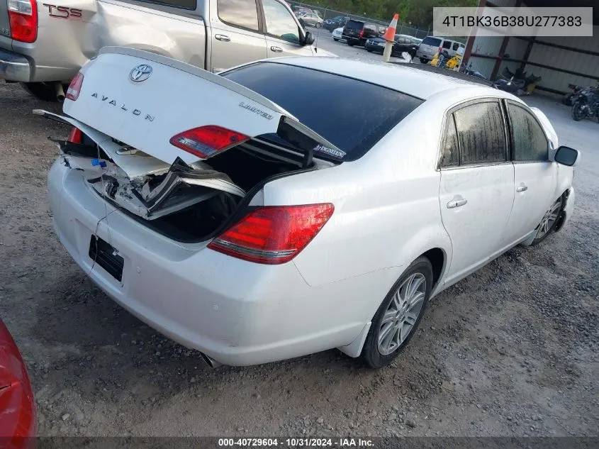 2008 Toyota Avalon Limited VIN: 4T1BK36B38U277383 Lot: 40729604