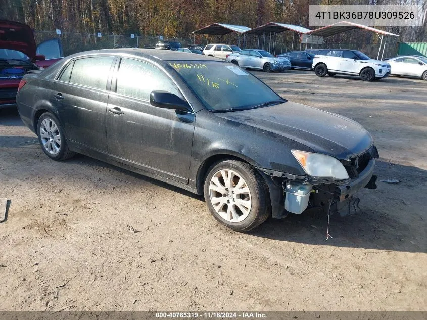 2008 Toyota Avalon Xls VIN: 4T1BK36B78U309526 Lot: 40765319