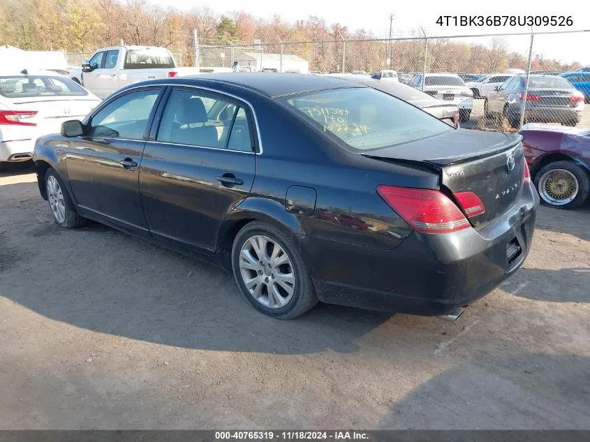 2008 Toyota Avalon Xls VIN: 4T1BK36B78U309526 Lot: 40765319