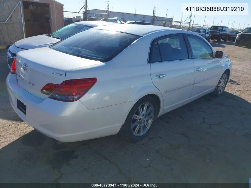 2008 Toyota Avalon Limited VIN: 4T1BK36B88U319210 Lot: 40773947