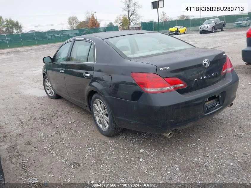 2008 Toyota Avalon Limited VIN: 4T1BK36B28U280713 Lot: 40791568