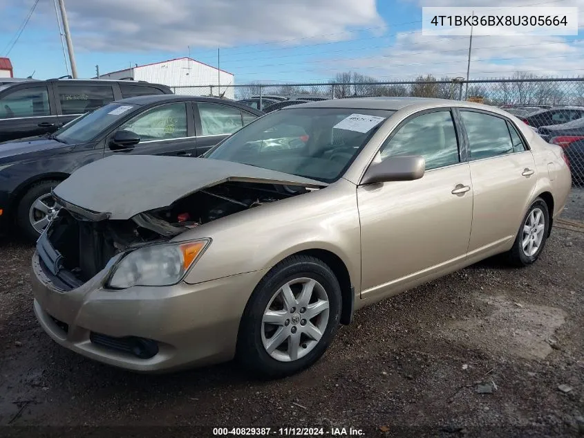 2008 Toyota Avalon Xl VIN: 4T1BK36BX8U305664 Lot: 40829387