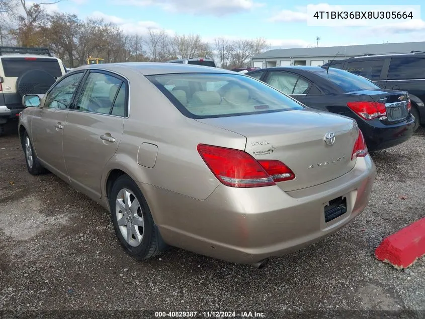 2008 Toyota Avalon Xl VIN: 4T1BK36BX8U305664 Lot: 40829387