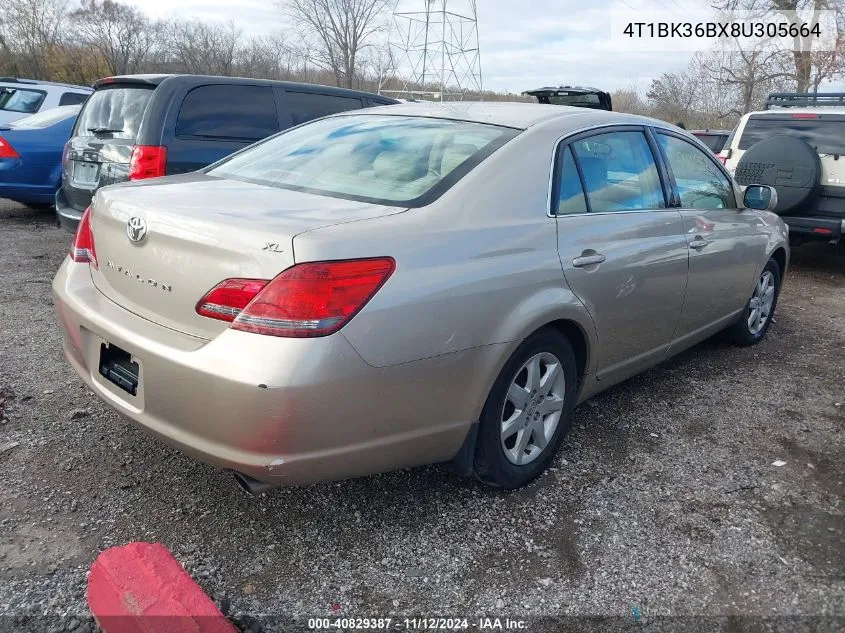 2008 Toyota Avalon Xl VIN: 4T1BK36BX8U305664 Lot: 40829387