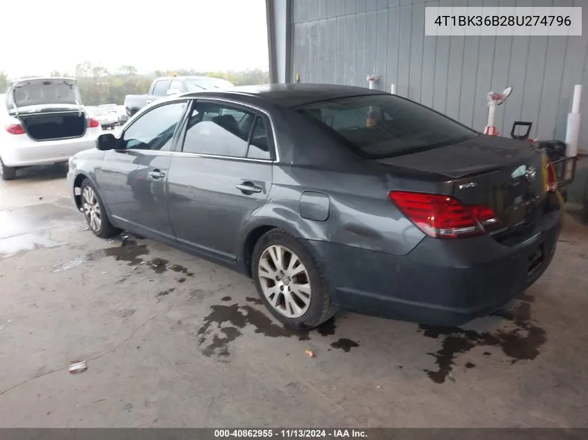 2008 Toyota Avalon Touring VIN: 4T1BK36B28U274796 Lot: 40862955