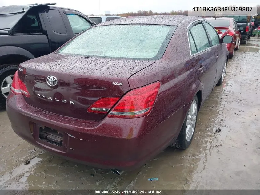 2008 Toyota Avalon Xls VIN: 4T1BK36B48U309807 Lot: 40865242