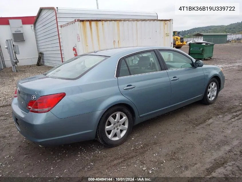 2009 Toyota Avalon Xl VIN: 4T1BK36B19U339722 Lot: 40494144