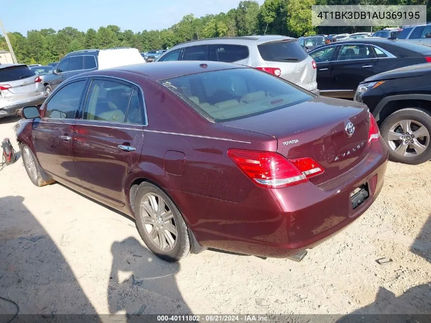 2010 Toyota Avalon Xl/Xls/Limited VIN: 4T1BK3DB1AU369195 Lot: 40111802