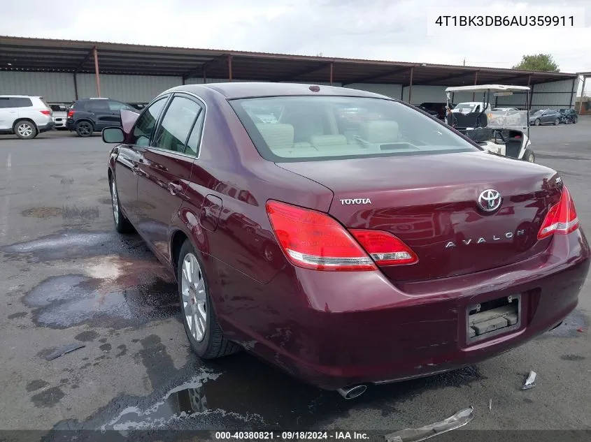 2010 Toyota Avalon Xls VIN: 4T1BK3DB6AU359911 Lot: 40380821