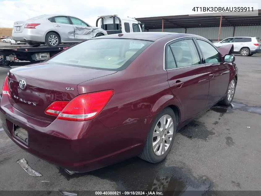 2010 Toyota Avalon Xls VIN: 4T1BK3DB6AU359911 Lot: 40380821