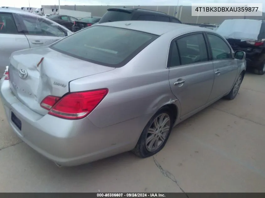 2010 Toyota Avalon Limited VIN: 4T1BK3DBXAU359877 Lot: 40386607