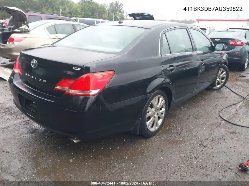 2010 Toyota Avalon Xls VIN: 4T1BK3DB7AU359822 Lot: 40472441