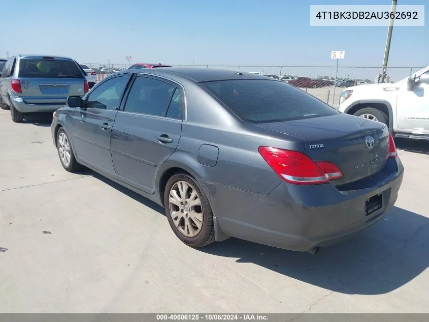 2010 Toyota Avalon Xls VIN: 4T1BK3DB2AU362692 Lot: 40506125