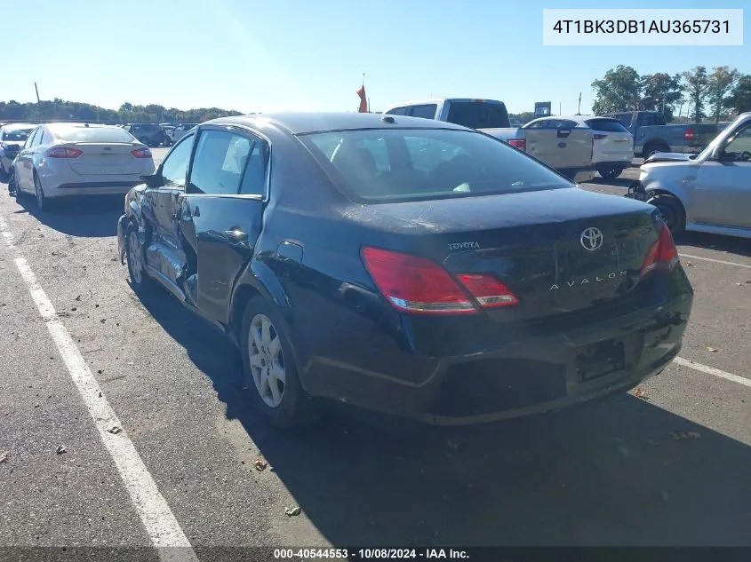 2010 Toyota Avalon Xl VIN: 4T1BK3DB1AU365731 Lot: 40544553