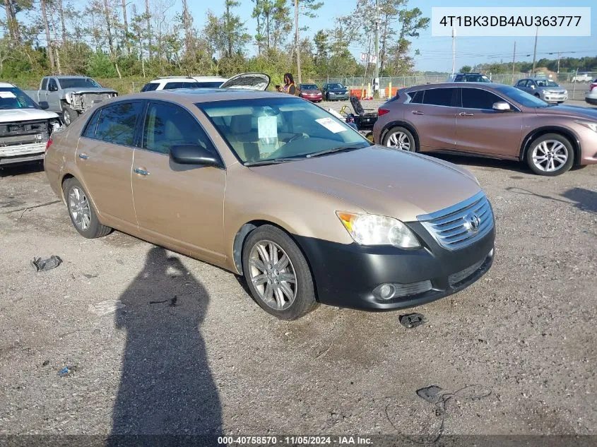 2010 Toyota Avalon Limited VIN: 4T1BK3DB4AU363777 Lot: 40758570