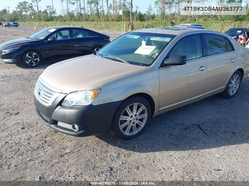 2010 Toyota Avalon Limited VIN: 4T1BK3DB4AU363777 Lot: 40758570