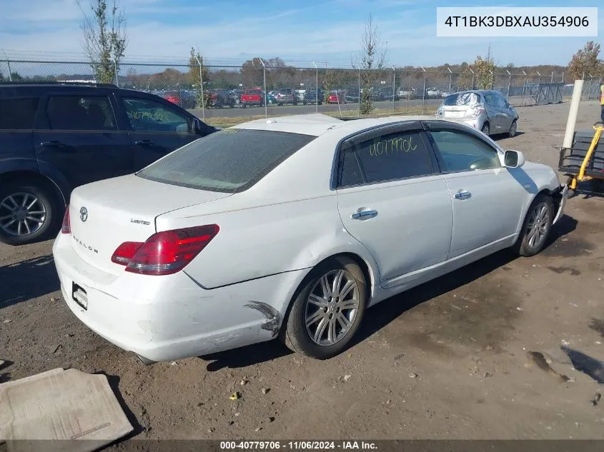 2010 Toyota Avalon Limited VIN: 4T1BK3DBXAU354906 Lot: 40779706