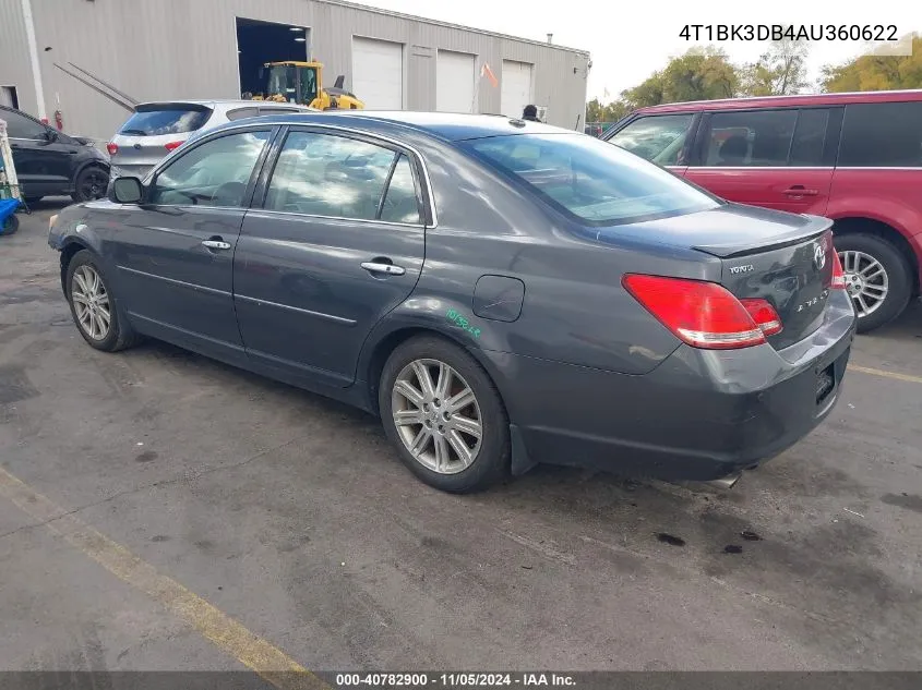 2010 Toyota Avalon Limited VIN: 4T1BK3DB4AU360622 Lot: 40782900