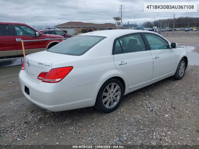 2010 Toyota Avalon Limited VIN: 4T1BK3DB3AU367108 Lot: 40791225