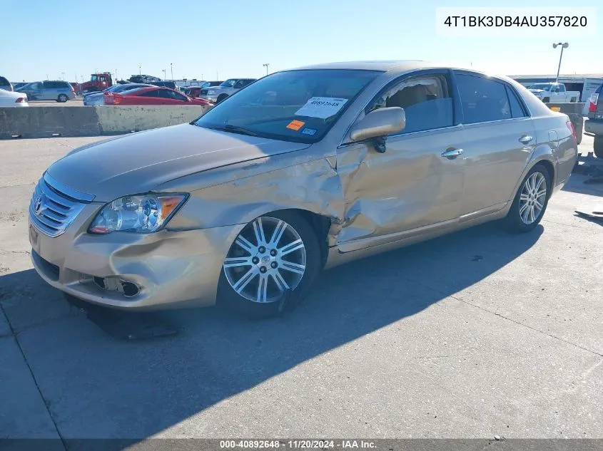 2010 Toyota Avalon Limited VIN: 4T1BK3DB4AU357820 Lot: 40892648