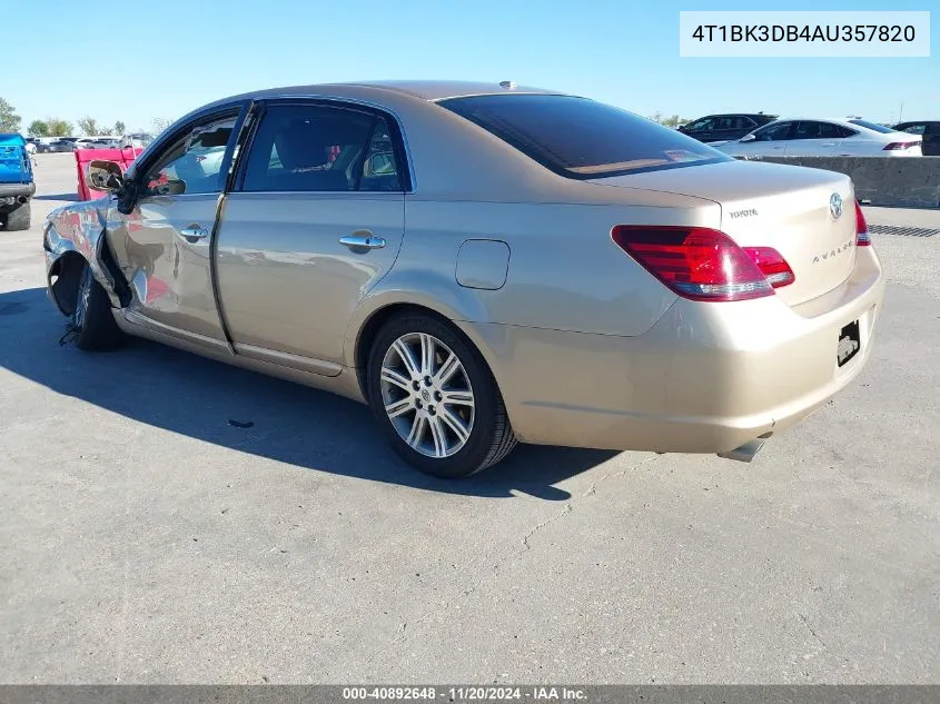 2010 Toyota Avalon Limited VIN: 4T1BK3DB4AU357820 Lot: 40892648