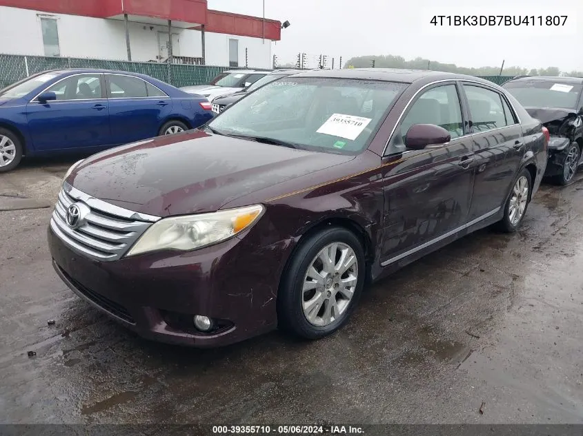 2011 Toyota Avalon Limited VIN: 4T1BK3DB7BU411807 Lot: 39355710