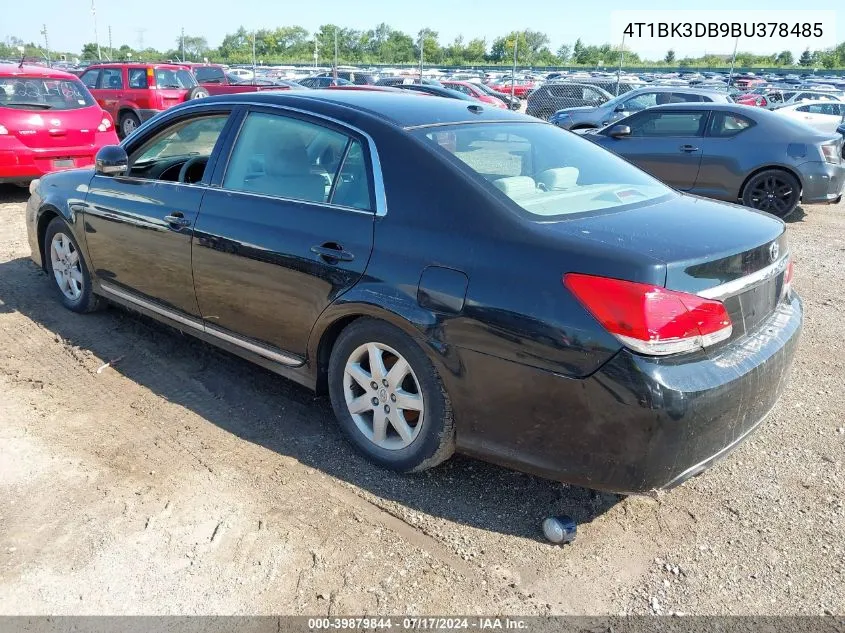 2011 Toyota Avalon VIN: 4T1BK3DB9BU378485 Lot: 39879844