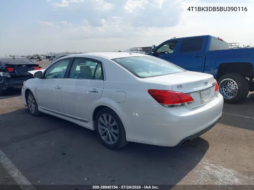 2011 Toyota Avalon Limited VIN: 4T1BK3DB5BU390116 Lot: 39945154