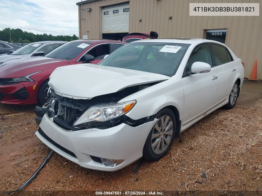 2011 Toyota Avalon Limited VIN: 4T1BK3DB3BU381821 Lot: 39947551