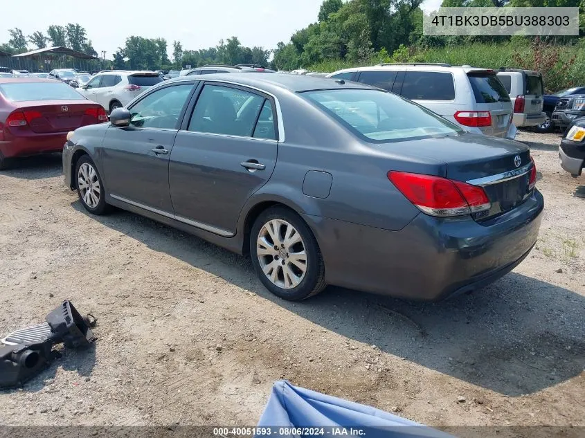 2011 Toyota Avalon VIN: 4T1BK3DB5BU388303 Lot: 40051593