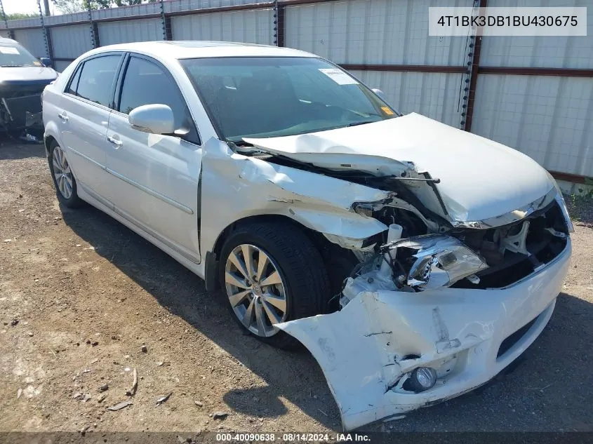 2011 Toyota Avalon Limited VIN: 4T1BK3DB1BU430675 Lot: 40090638